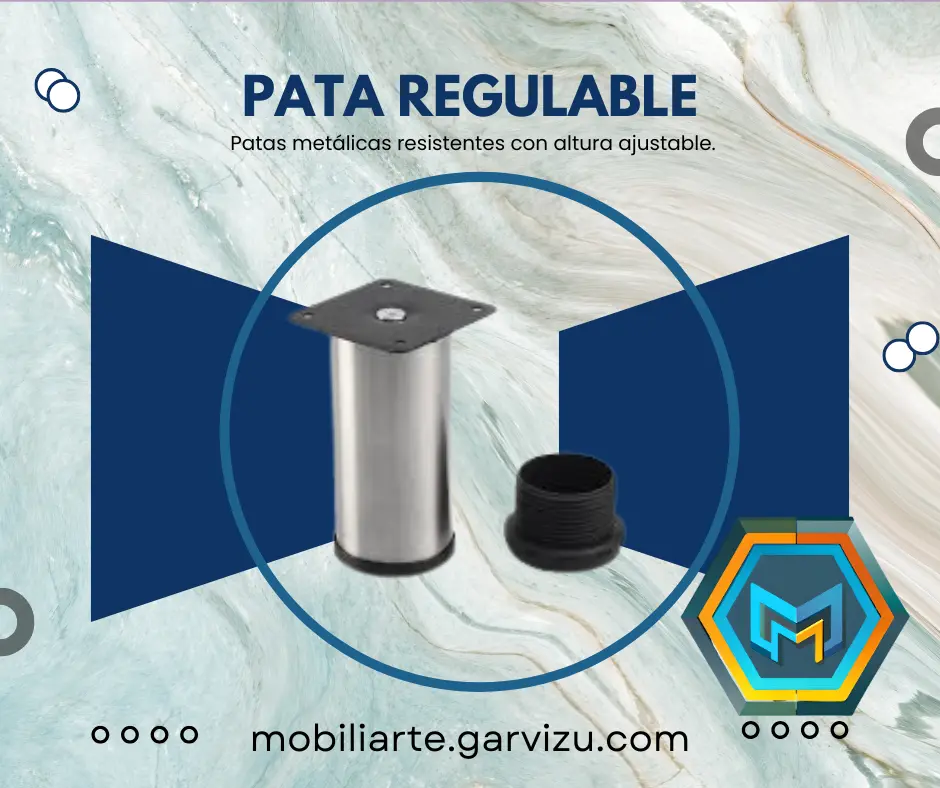 Pata Redonda Ajustable  de 30MM*10CM DE Alto Cromado